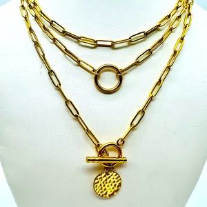 Set of 3 Paperclip chain necklaces